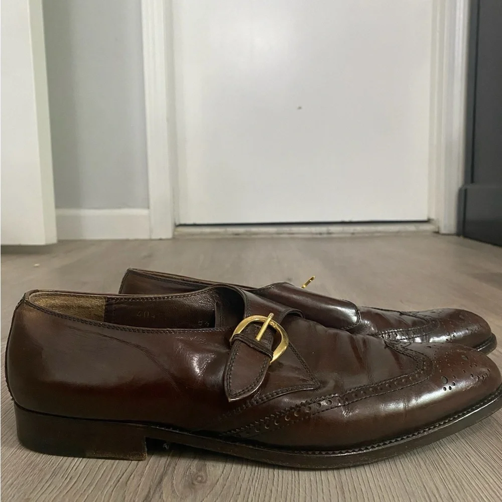 DAVID & JOAN - Italian made Oxford buckle leather men shoes size 8.5